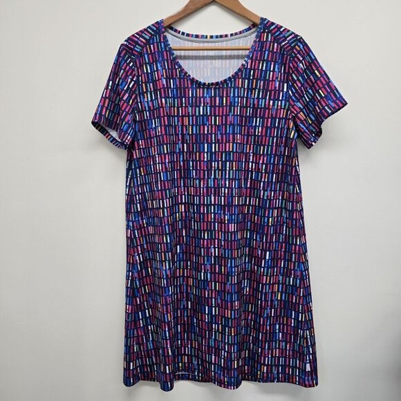 Reel Legends Dresses & Skirts - Reel Legends Outdoor Shirt Dress XL Multicolor Geometric Short Sleeve Fishing